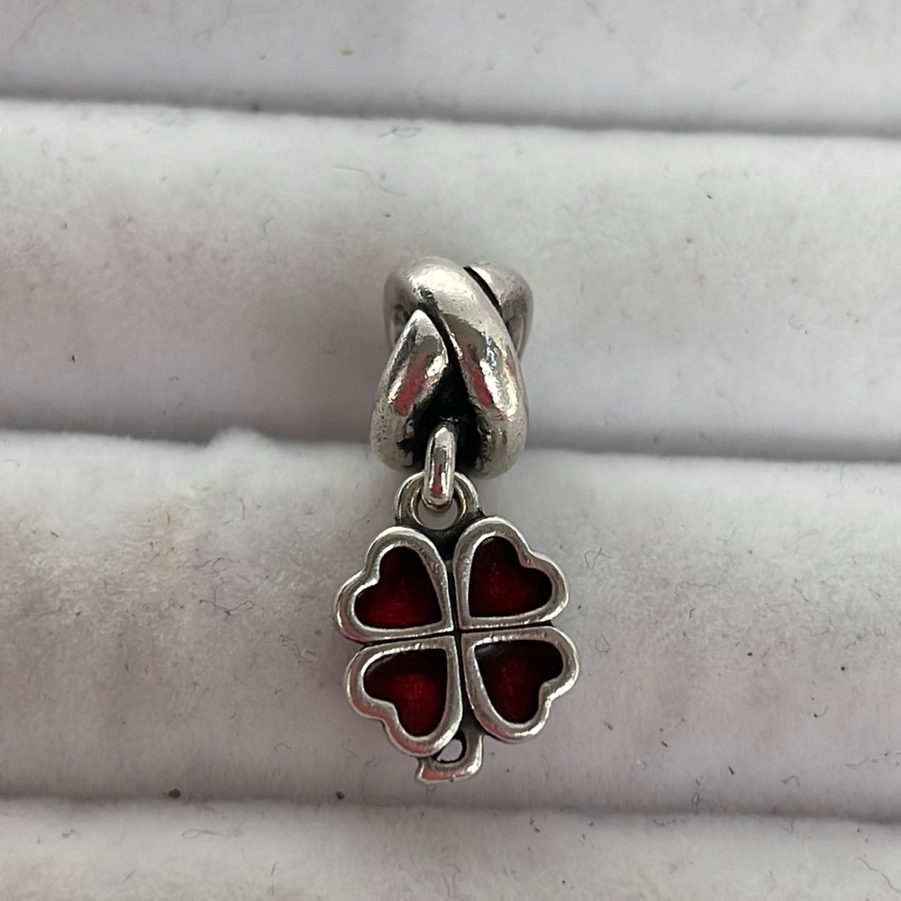 Pandora Fuchsia Four Leaf Clover Charm